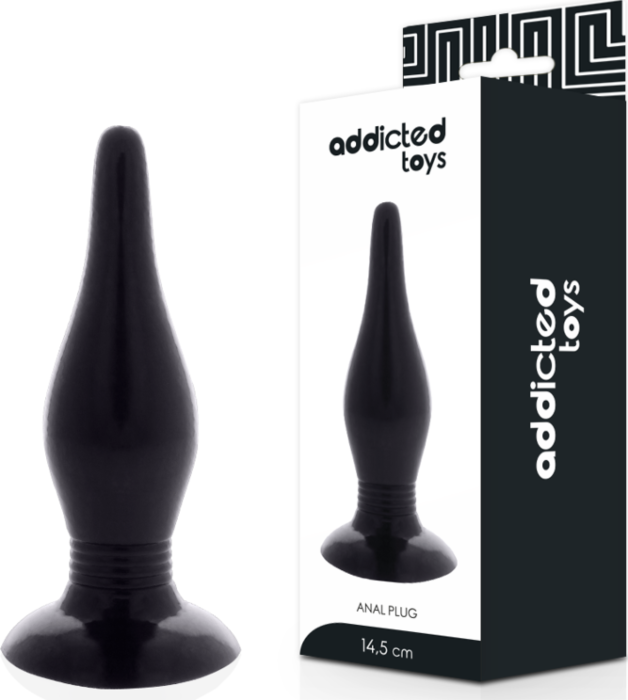 Plug Anal Addicted Toys 14.5 cm Preto Flexible