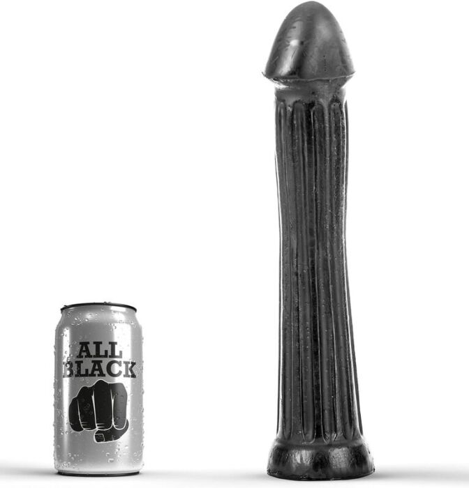 Plug Anal ALL BLACK 31 CM com Tacto Suave e Surcos Profundos