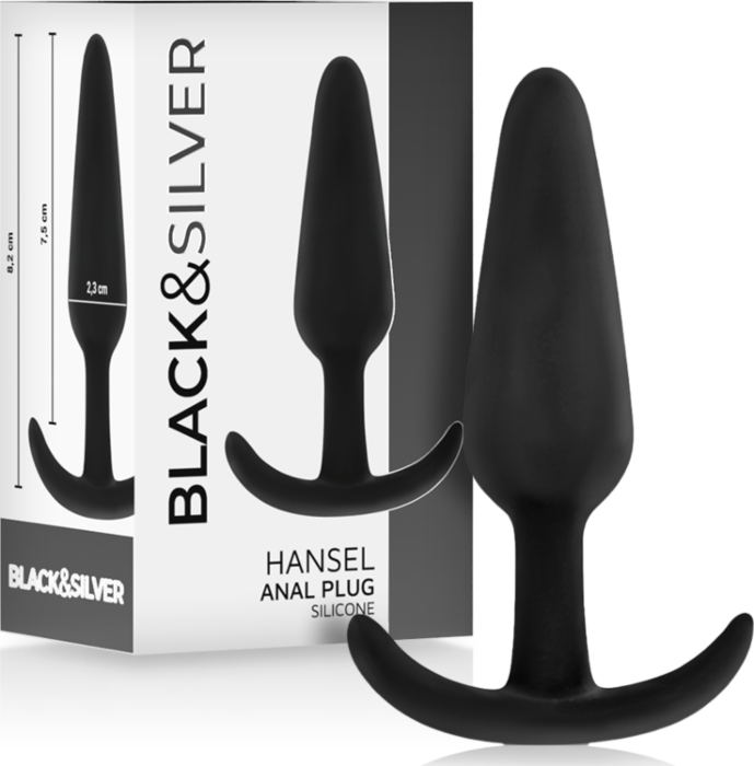 Plug anal BLACK&SILVER Hansel em silicone Plug anal BLACK&SILVER Hansel em silicone