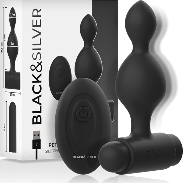 Plug Anal BLACK&SILVER Tucker Pequeno com Controlo Plug Anal BLACK&SILVER Tucker Pequeno com Controlo