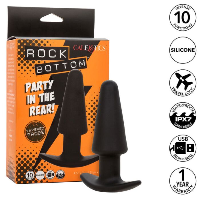Plug Anal CALEXOTICS Rock Bottom Cónico com 10 Vibrações