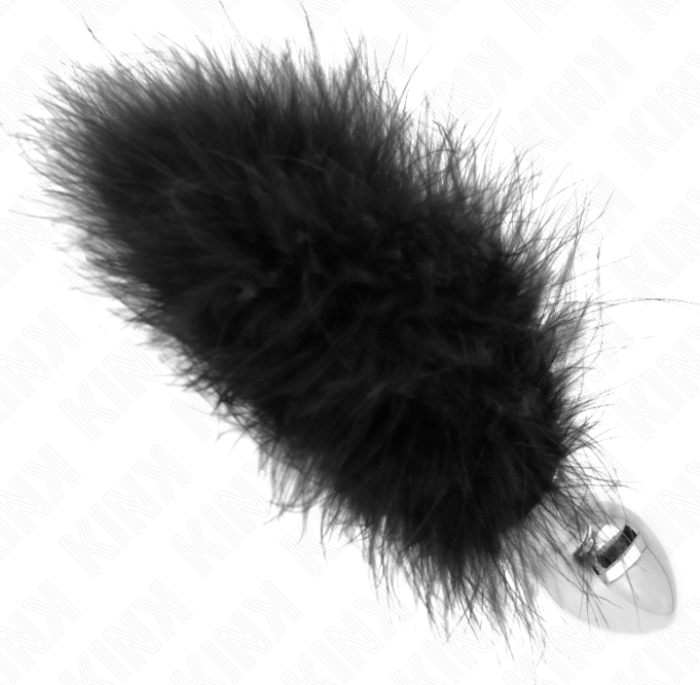 Plug Anal KINK 11cm Aço Inoxidável com Pluma