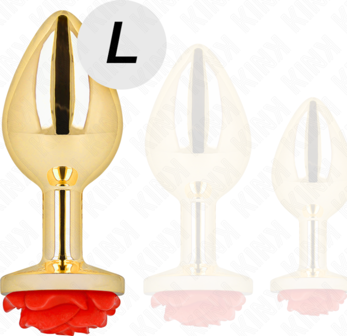 Plug Anal KINK Rosa com Rosa Vermelha