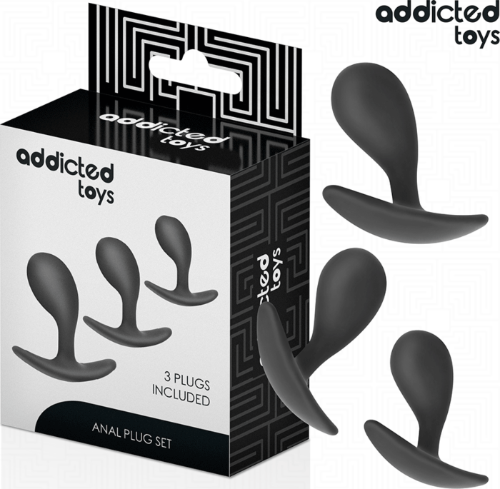 Plug Anal Addicted Toys Set 3 Peças Curvados