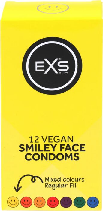 Preservativos Exs Smiley 12's — 54 mm, 12 unidades