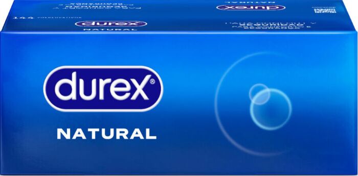 Durex Basic Natural 144 unidades - Preservativos finos e lubrificados de látex natural
