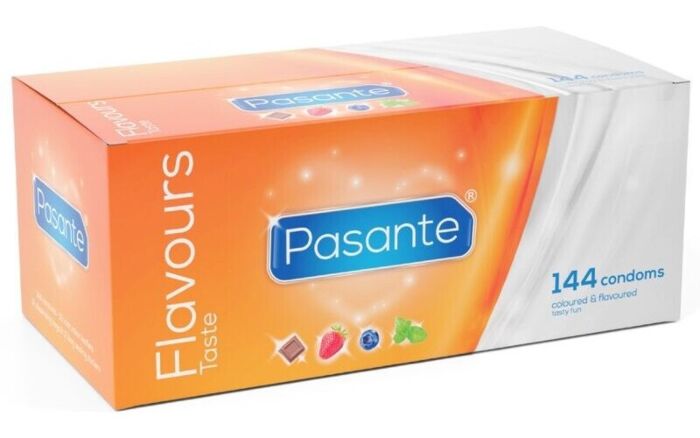 Preservativos PASANTE Sabores 144 Unidades - Diversão Saborosa