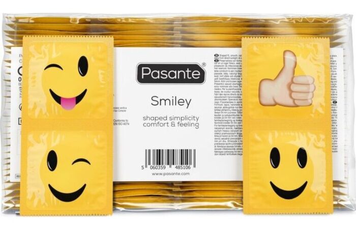 Preservativo Pasante Smiley 144 Unid. com 4 designs divertidos