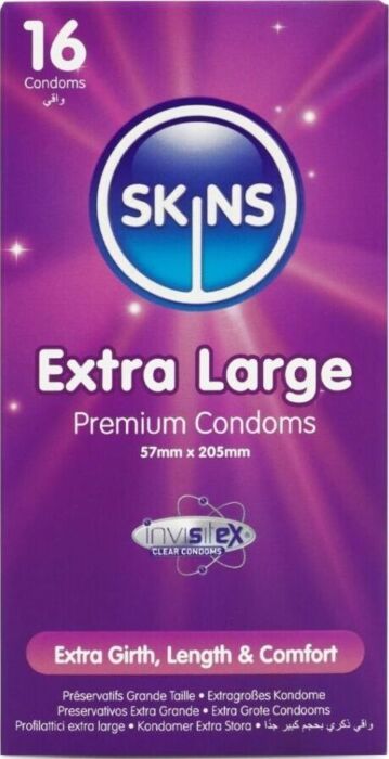 Preservativos Skins XL 16 Unidades Premium