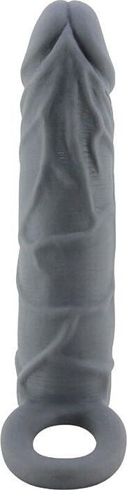 PRETTY LOVE - FUNDA DE PENE DE PIEL REALÍSTICA GRIS OSCURO PRETTY LOVE - FUNDA DE PENE DE PIEL REALÍSTICA GRIS OSCURO