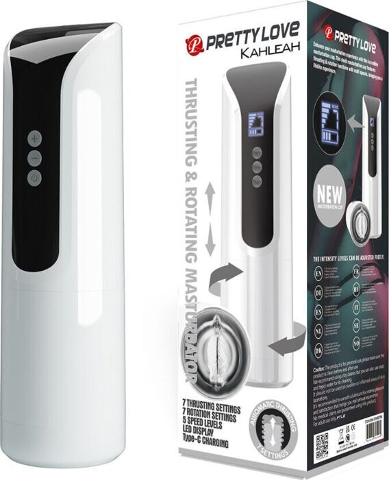 Masturbador Pretty Love Kahleah com Rotação e Empuje Masturbador Pretty Love Kahleah com Rotação e Empuje