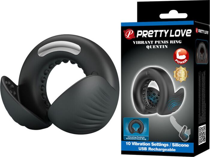 Anel Vibratório Pretty Love Quentin com Estimulador Testicular Anel Vibratório Pretty Love Quentin com Estimulador Testicular