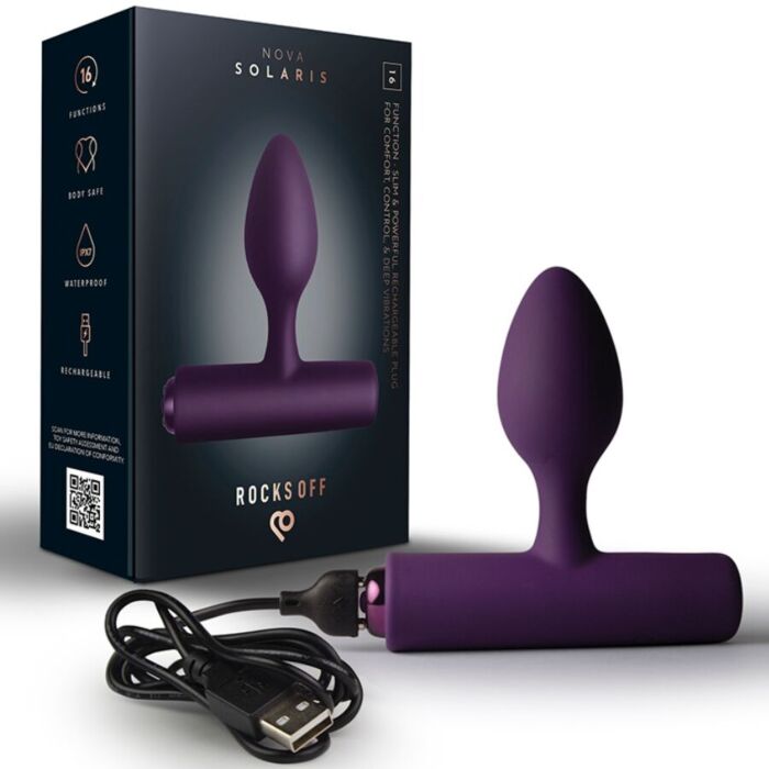 Plug Anal Rocks-Off Nova Solaris Rechargeable Slim e Poderoso Plug Anal Rocks-Off Nova Solaris Rechargeable Slim e Poderoso