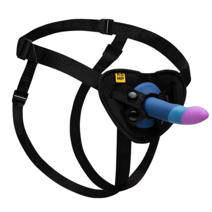 Dildo Arnês ROMP Piccolo com Dildo de Silicone de 14 cm Dildo Arnês ROMP Piccolo com Dildo de Silicone de 14 cm
