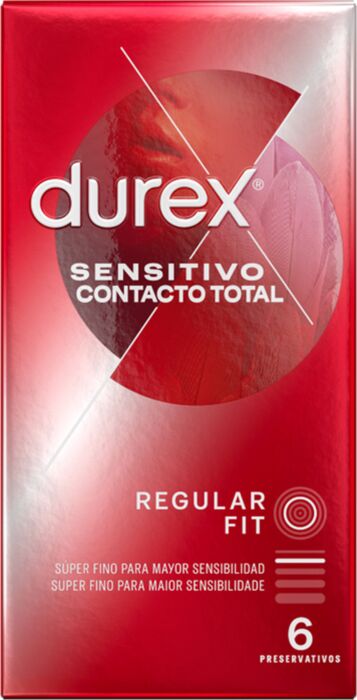 Preservativos Durex Contato Total Ultrafinos 6uds - Sensibilidade e ajuste perfeito