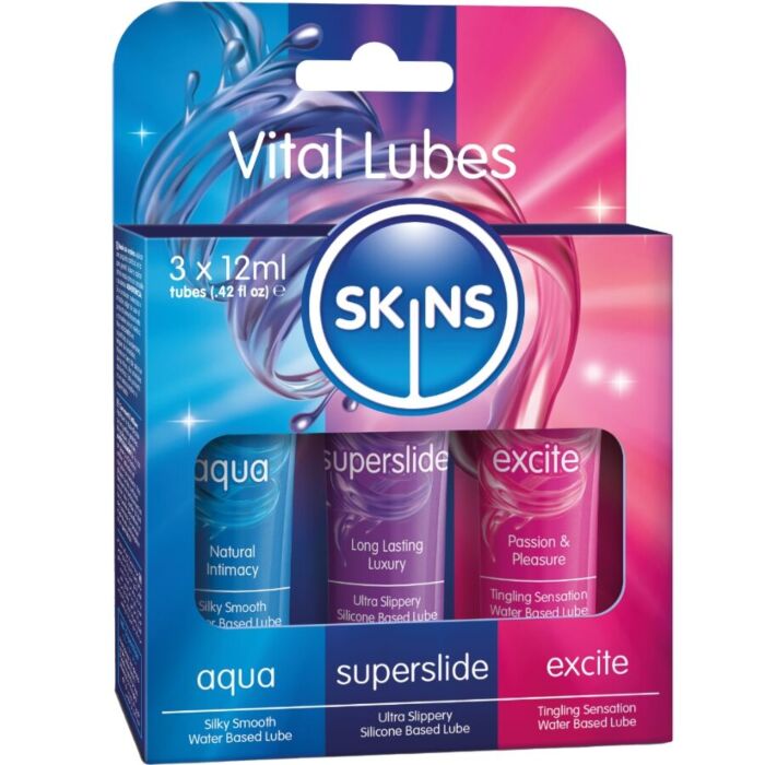 Kit de Lubrificantes SKINS - Aqua, Superslide & Excite Kit de Lubrificantes SKINS - Aqua, Superslide & Excite