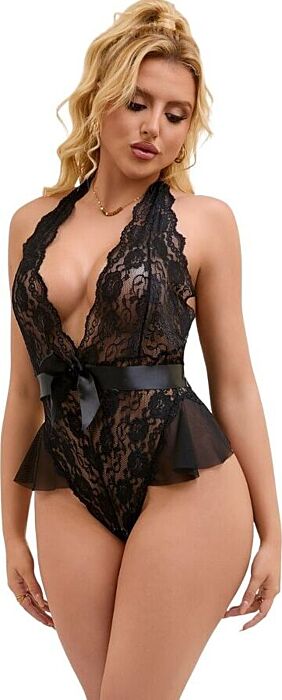 Queen lingerie - body decotado com renda tamanho s/m