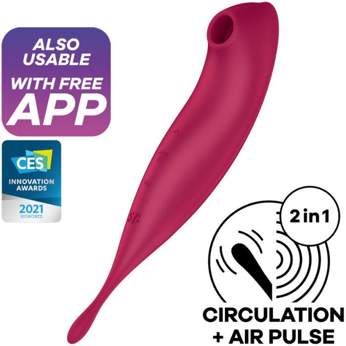 Satisfyer Twirling Pro+ Estimulador de Sucção e Varinha Vibratória com Conexão de App - Rosa