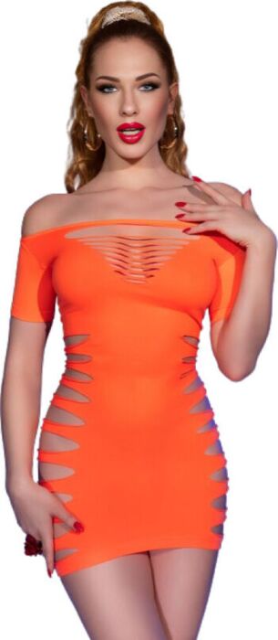 Vestido Sexy Chilirose CR 4704 Laranja Sem Costuras