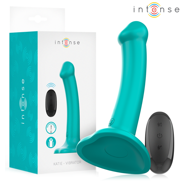 Vibrador INTENSE Katie Azul com Ventosa e Controle Remoto Vibrador INTENSE Katie Azul com Ventosa e Controle Remoto