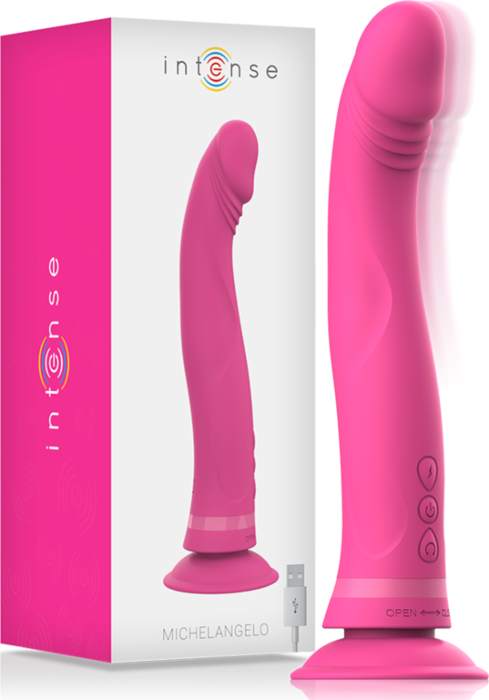 Vibrador Intense Michelangelo de Silicone Rosa - Dupla Densidade, Potente e Recarregável