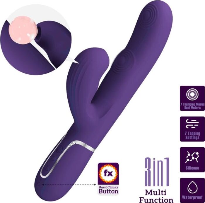 Vibrador Pretty Love Perlita G 3 em 1 Morado