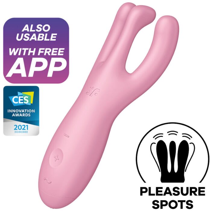 Vibrador Satisfyer Threesome 4 Rosa Inovador Vibrador Satisfyer Threesome 4 Rosa Inovador