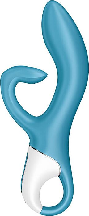 Vibrador Satisfyer Embrace Me Turquesa - Estimulador de Ponto G e Clitóris, Recarregável via USB, Resistente à Água IPX7, Silicone Macio, 2 Motores.