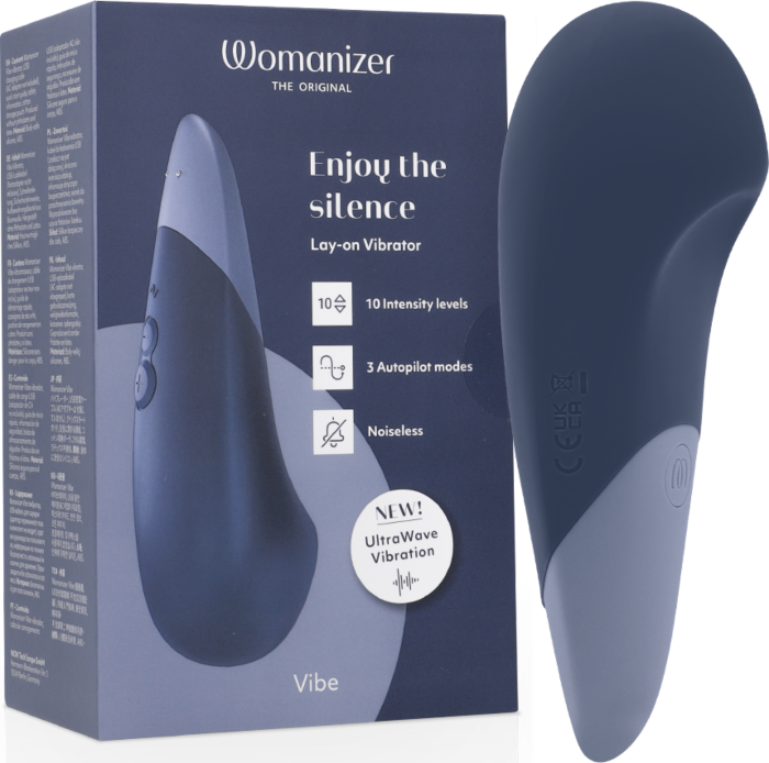 Vibrador Womanizer Vibe Silencioso Azul Escuro Vibrador Womanizer Vibe Silencioso Azul Escuro