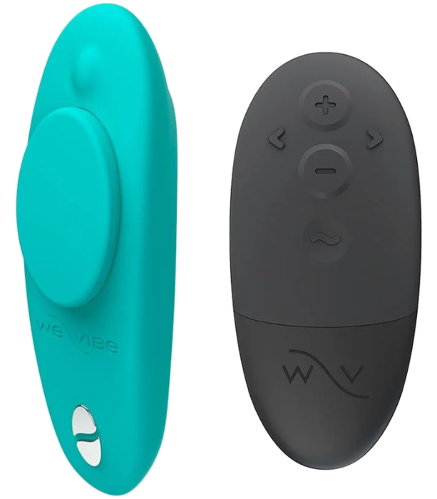 Vibrador de cuecas WE-VIBE MOXIE+ Aqua com clipe magnético