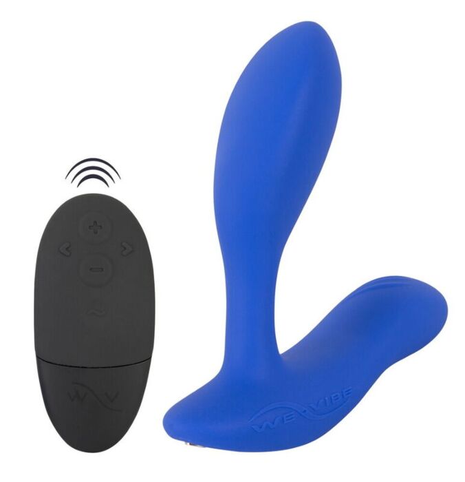 Massageador de próstata WE-VIBE VECTOR+ com dupla estimulação azul royal