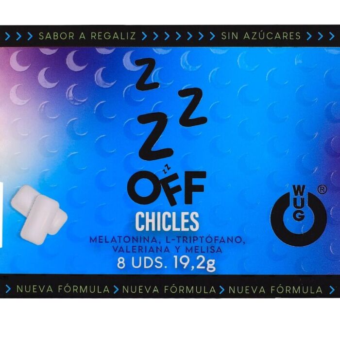 WUG OFF - FUNCTIONAL MELATONIN & VALERIAN LIQUORICE FLAVOUR GUM BLISTER 8 PCS WUG OFF - FUNCTIONAL MELATONIN & VALERIAN LIQUORICE FLAVOUR GUM BLISTER 8 PCS