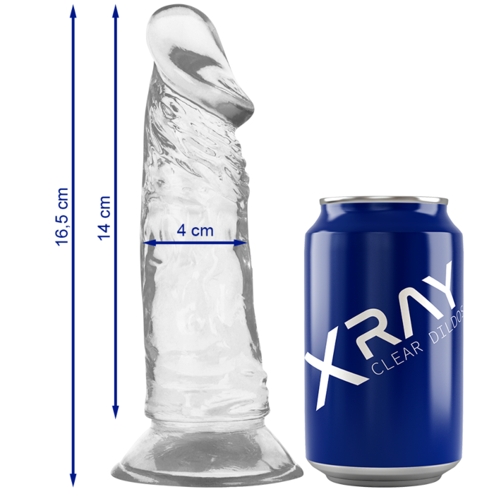 Dildo X RAY XRAY CLEAR COCK 16.5 CM com forma realista Dildo X RAY XRAY CLEAR COCK 16.5 CM com forma realista