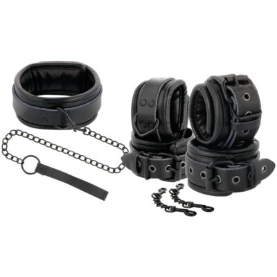 Conjunto de Bondage em Couro Preto