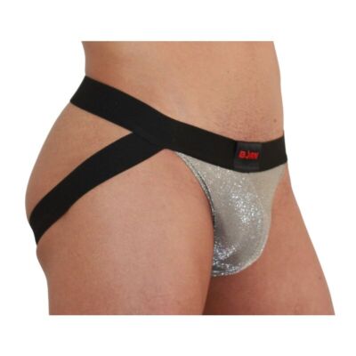 Jockstrap BURN 001 Brilhante Beige/Negro - Sensualidade