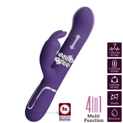 Vibrador Rabbit Pretty Love Coale Morado 4 em 1
