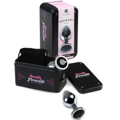 Plug Anal Médio de Metal Preto