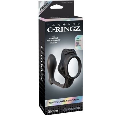 anel duro potenciador Fantasia c-ring rocha com plug anal