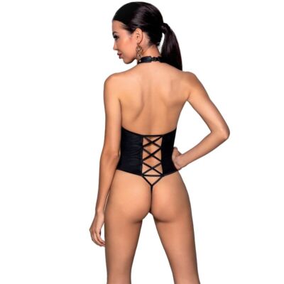 Paixão - Body Nancy Eco Leather L/XL - Body sensual em couro preto