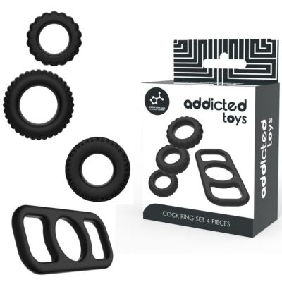Addicted Toys - Conjunto de 4 Anéis de Silicone para Pênis