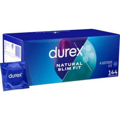 Durex Natural Slim Fit Preservativos 144 unidades - Anatômicos e Lubrificados