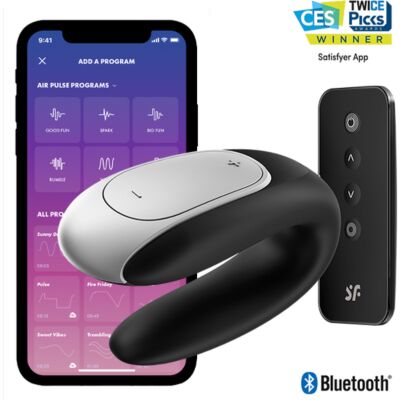 Vibrador para Casais Satisfyer Double Fun - Preto | Estimulação Intensa