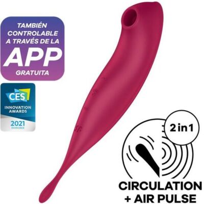 Satisfyer Twirling Pro+ Estimulador de Sucção e Varinha Vibratória com Conexão de App - Rosa