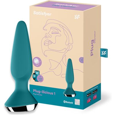Satisfyer Plug-Ilicious 1 Petrol - Plug Anal Vibratório com App e Resistente à Água