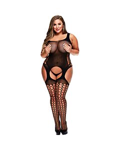 Crotchless garter bodystocking