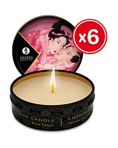 Shunga vela de masaje petalos de rosa 6 x 30 ml