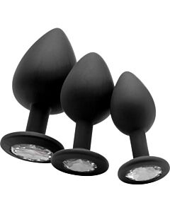 Large plug diamante negro