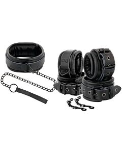 Conjunto de Bondage em Couro Preto