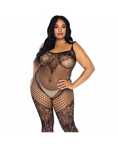 Leg avenue bodystocking en red y diseão floral talla grande