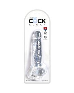 King cock - dildo realista , transparente -16,5 cm